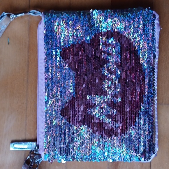 Flippable glittery sequence Meow Purse for small girls 4 to 8 years old. - Picture 3 of 13
